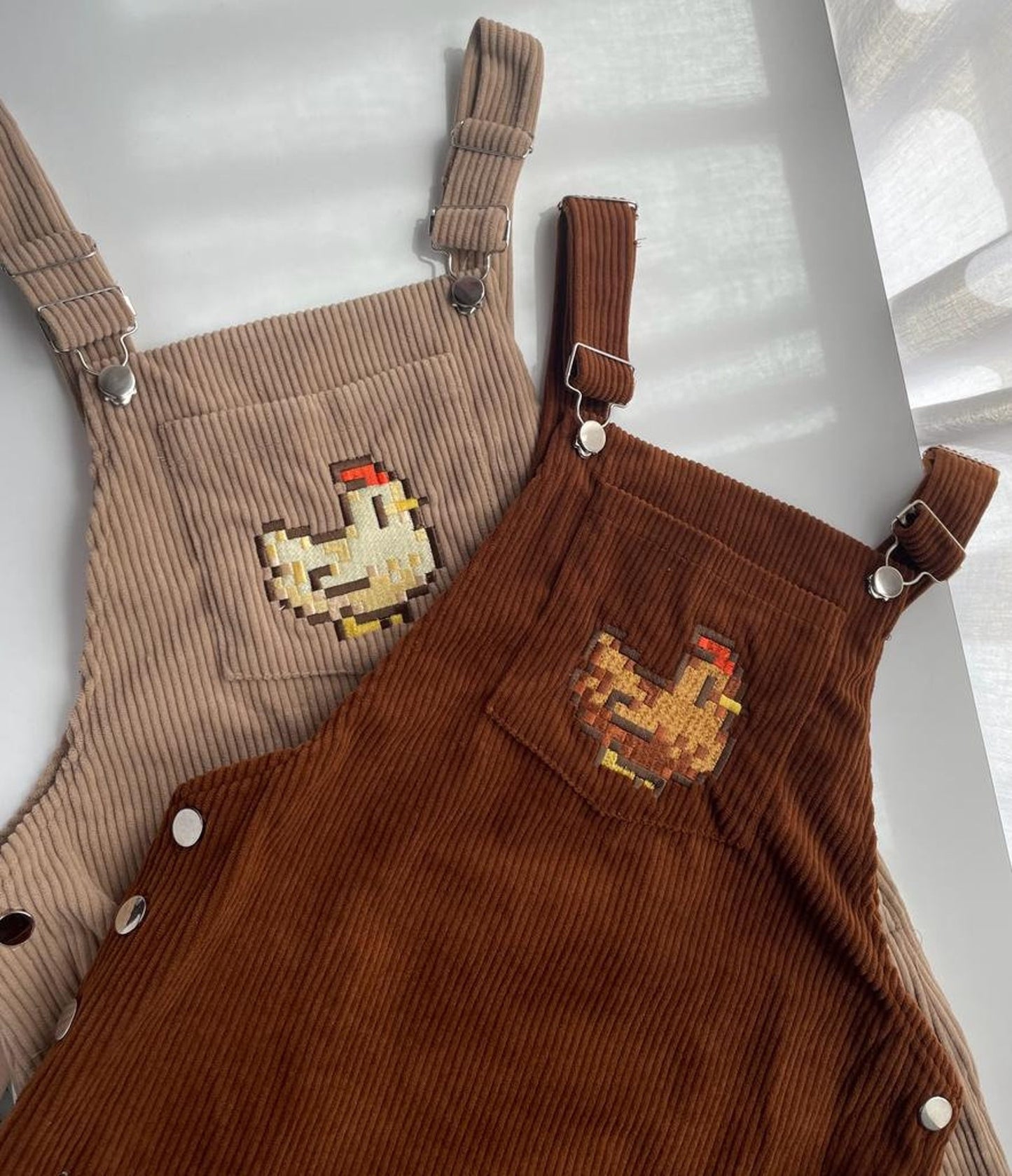 Chicken Stardew Valley Pinafore Dress / Embroidery Pinafore Dress, Overalls Stardew